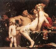 EVERDINGEN, Caesar van Bacchus with Two Nymphs and Cupid fg Spain oil painting reproduction